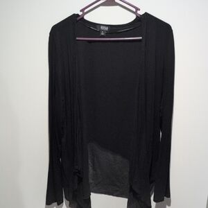 a.n.a Black Open-Front Draped Women's Cardigan